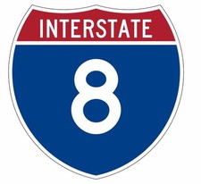 Interstate 8 Sticker Decal R885 Highway Sign