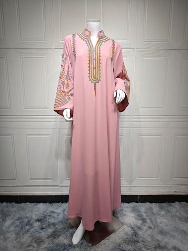 Muslim Women Maxi Dress Dubai Abaya Embroidery New Gown Islamic Robe Kaftan - Picture 36 of 47