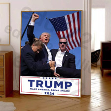 Trump 2024 Fight Historic Assassination Attempt Poster, Trump Shot 2024