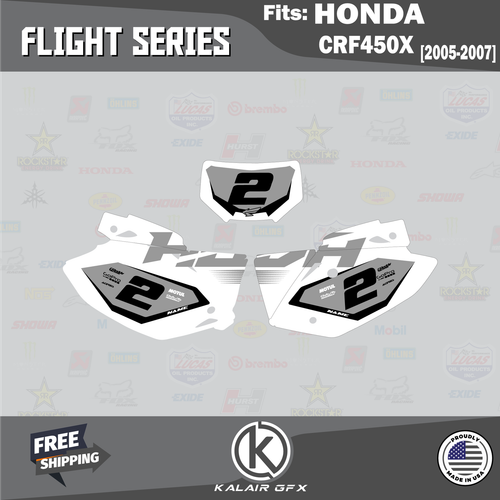 Kit Gráficos para Honda CRF 450X (2005-2007) Flight Series - BLANCO - Imagen 3 de 6