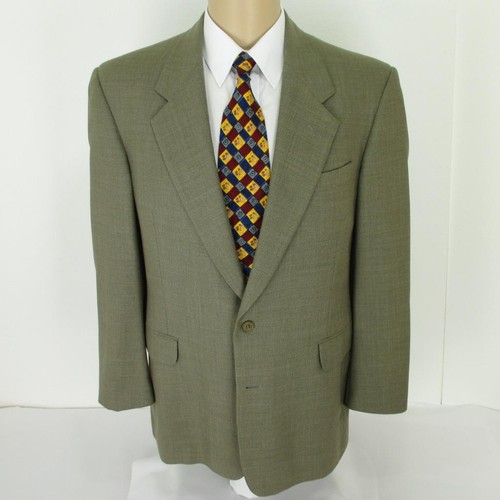40 R (39 R) Nick Hilton Vintage Beige Wool 2 Btn Mens Jacket Sport Coat Blazer - Picture 2 of 8