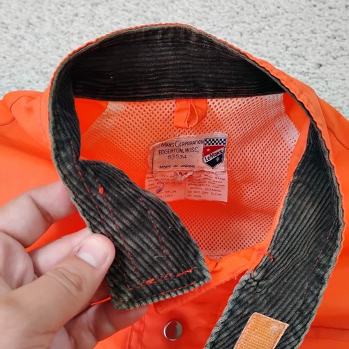 VINTAGE Lemans Jacke Herren Medium Orange Cord Kragen Nylon Druckknopf 90er Japan - Bild 13 von 24