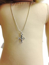 Silver Cross Necklace made for 18 inch Doll Girl Clothes Accessories