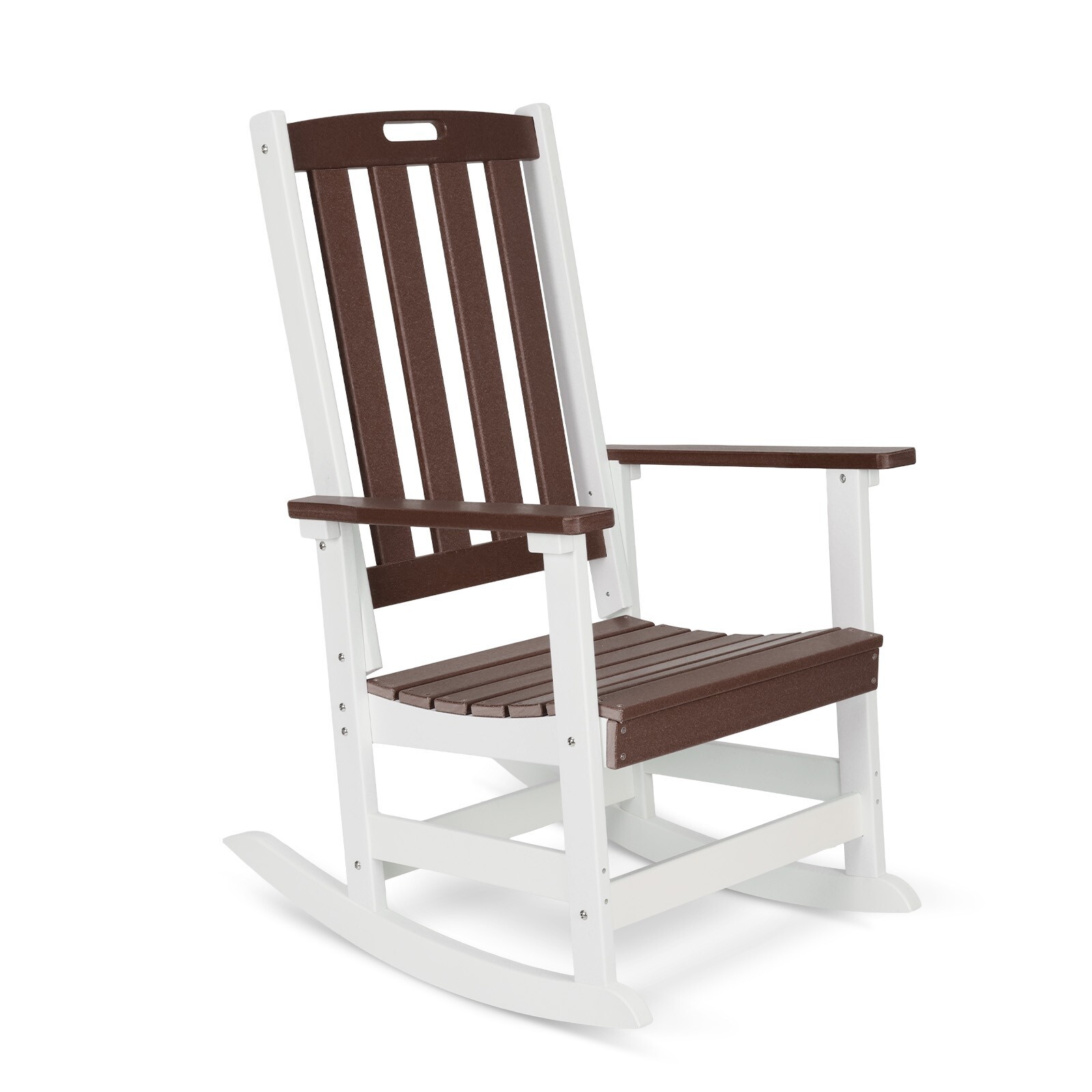 Aoodor HDPE Patio Rocking Chair Adirondack Indoor/Outdoor High Back Rocker Chair