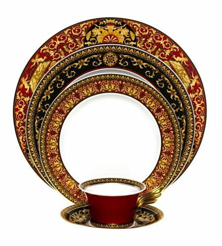 【極美品】VERSACE × Rosenthal メドゥーサ レッド プレート Versace Rosenthal Medusa Red 5 Piece Place Setting (5 pps