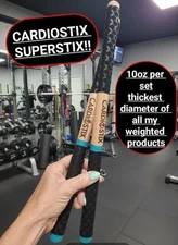 Cardiostix Superstix 10oz Heavy Cardio Drumming Sticks Double Grip - USA Hickory