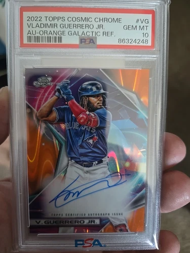 2022 Topps Cosmic Chrome Orange Galactic Vladimir Guerrero Jr. AUTO /25 PSA 10