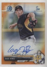 2017 Bowman Chrome Prospect Orange Refractor 19/25 Gage Hinsz #CPA-GH Auto 2a9