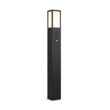 Black Rectangle PIR Outdoor Path Floor Light GU10 Motion Sensor Mains Garden UK