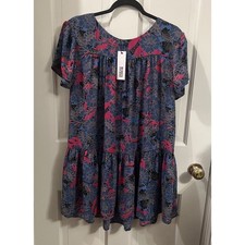Steve Madden BB Dakota Women’s XS Floral Flowy Dress Ruffle Hem Oversized NWT
