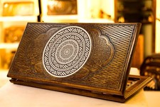 Backgammon Set Ornament, Wooden Board Game, Wood Armenian Nardi Handmade