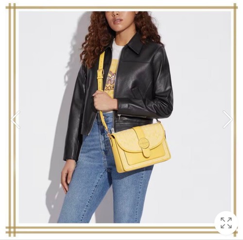 coach jacquard shoulder bag yellow 28a - Picture 2 of 4