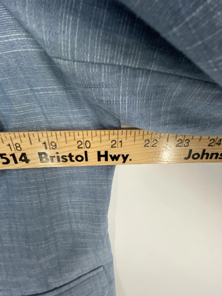 Kim Rogers Mujer 2 Piezas Talla 16 Chaqueta Pantalones Traje Azul Algodón Mezcla Poliéster Foto 4 de 4