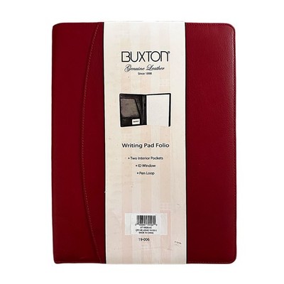 BUXTON Red Leather Writing Pad Folio 9 x 12 