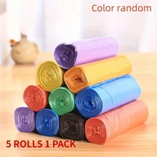 5 Rolls 100 Strong Garbage Bags Disposable Bin Liners for Home Kitchen Office