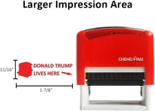 Donald Trump Lives Here Stamp Trump Merchandise Merch Gift Office Novelty Sel...