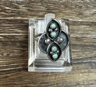 Vintage Sterling Silver Old Pawn ZUNI Petit Point Snake Eye Turquoise Ring 8