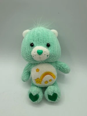 Play Along Care Bears Corduroy Mint Green Wish Bear 8" Plush 2003 Chenille - Image 1 of 4