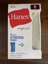 Hanes 4 Boys Stretch Tanks Size Small 6-8 Wicking Camo Green Black Grey