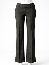 Vintage Y2K Mango Suit Trousers Sz 4 Plaid Low Rise Flare Career Office Pants