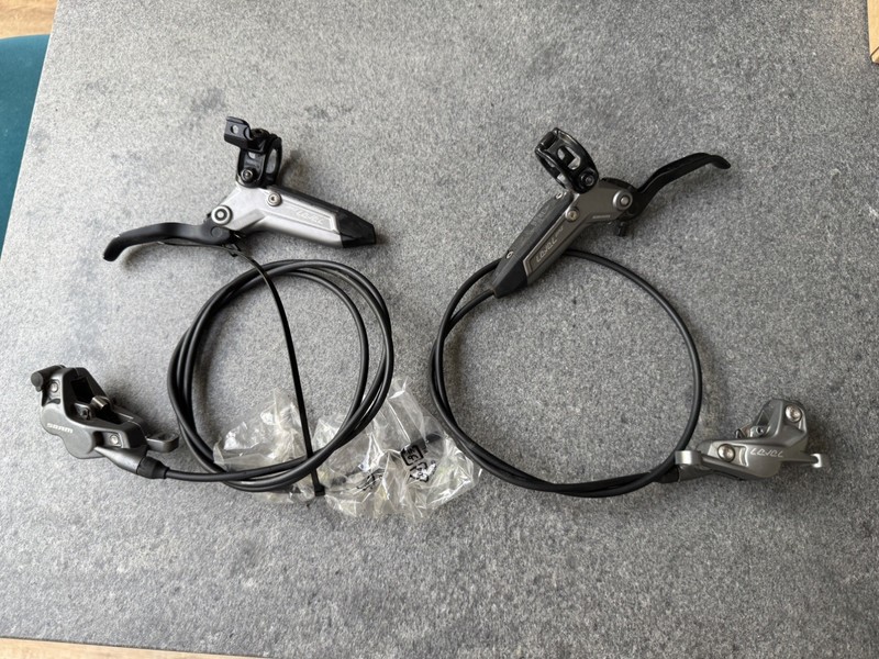 SRAM Level Bronze Stealth 4-Piston Disc Brake Set Levers And Calipers