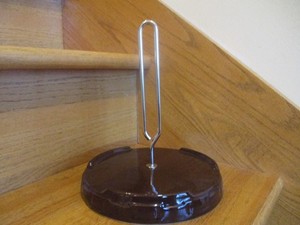 Longaberger Paper Towel Holder Chocolate brown Pottery nib *shipping included!*