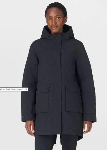Sweaty Betty Black Winter Stride Coat Size L  - Waterproof - New With Tags
