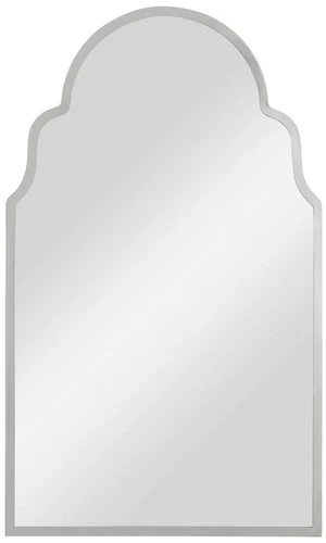 Arched Vanity Wall Mirror Nickel Stainless Steel Frame 25 1/2" Wide for Bathroom - Picture 2 of 5