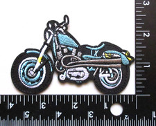   BLUE MOTORCYCLE BIKERS JACKET VEST CLOTHING HAT EMBROIDERED IRON ON PATCH