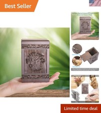 Elegant Small Walnut Cremation Urn for Human or Pet Ashes - Secure Slide Closure