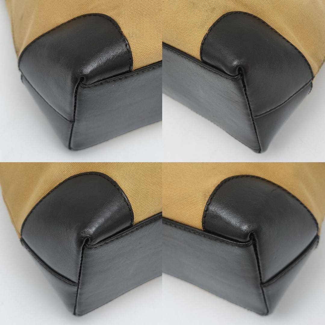 Gucci Tote Bag Sherry Line Leather Suede Beige Dark Brown Authentic Excellent thumbnail 7