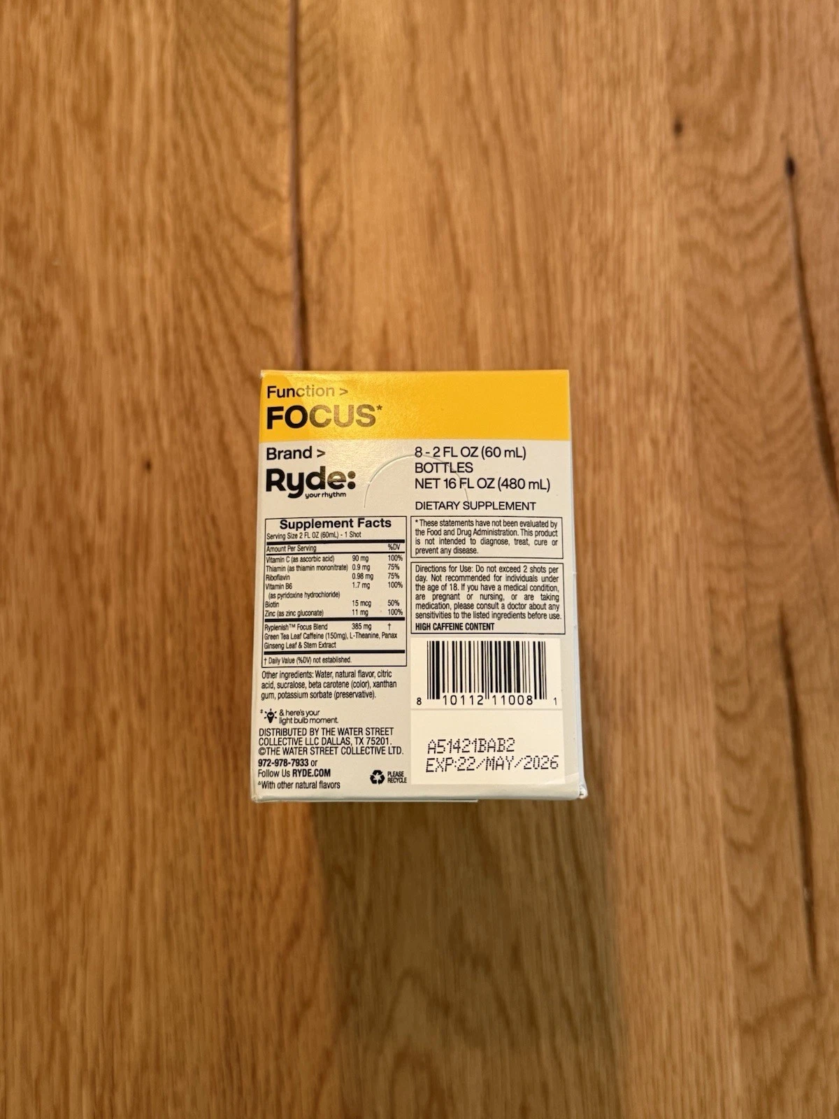 Ryplenish Ryde Focus 8 Bottles 60ml Each Vitamins - Brand New BBE May 2026 4