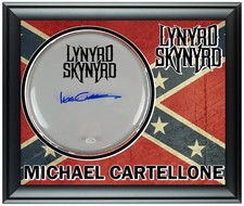 Lynyrd Skynyrd Michael Cartellone Autographed Custom Framed Drum Head Display AC