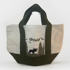 Canvas Tote Small Maine Handled Tote Bag moose Maine Clean 8  