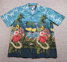 VTG RJC Button Up Hawaiian Shirt Mens XL Cocktail Aloha Short Sleeve USA Made