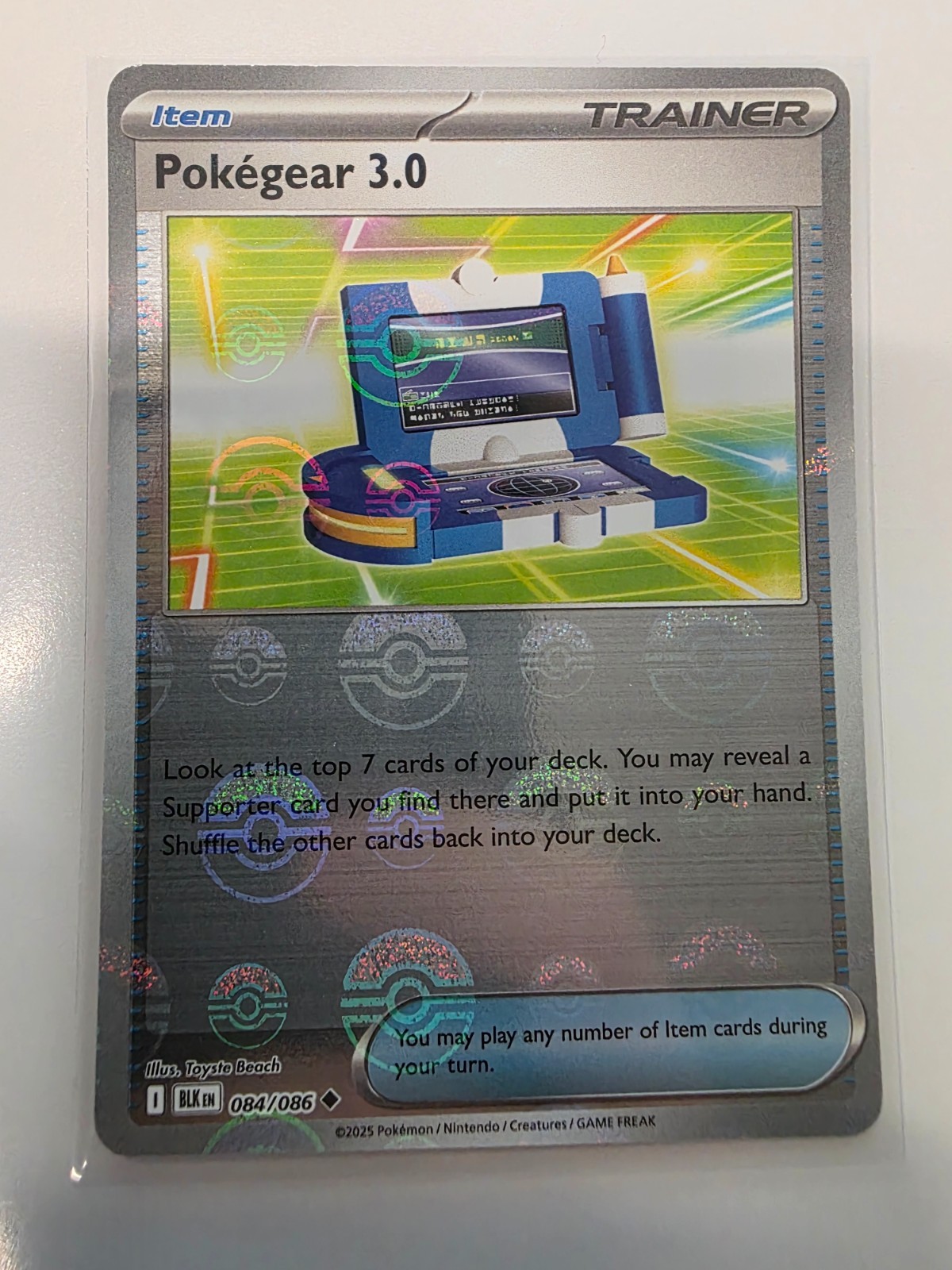 Pokégear 3.0 084/086 NM – Poké Ball Holo – 2025 S&V TCG Pokémon Black Bolt