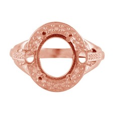 Semi Mount 12x10mm Oval Faceted Cut Engagement Ring Sterling Silver