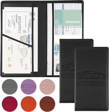 2Pack Car Registration and Insurance Holder,Car Document Holder for Cards Licens