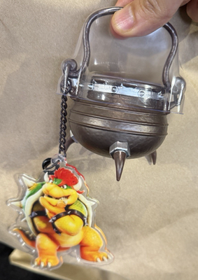 #ad Super Mario Galaxy Bowser Mini Cauldron Keychain Popcorn Bucket Bag Clip In Hand $48.95