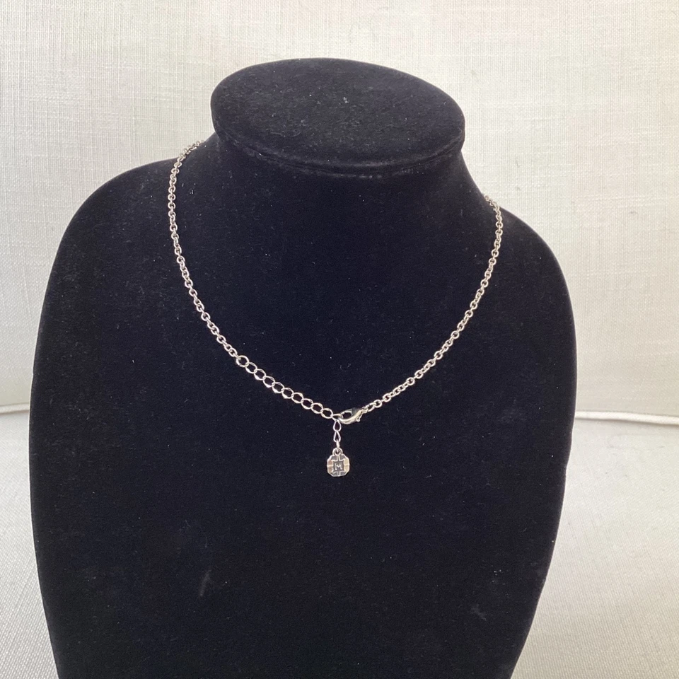 Ожерелье и серьги с пирсингом из синего камня со стразами и акварелью Monet серебристого цвета - Изображение 3 из 3