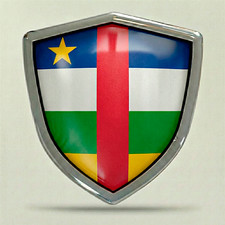 3D Domed Central African Republic Flag Car Sticker Resin Central African...
