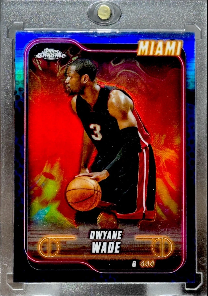DWYANE WADE RARO HOLO REFRACTOR CROMO TARJETA DE INVERSIÓN CALOR COMO NUEVO Foto 4 de 4