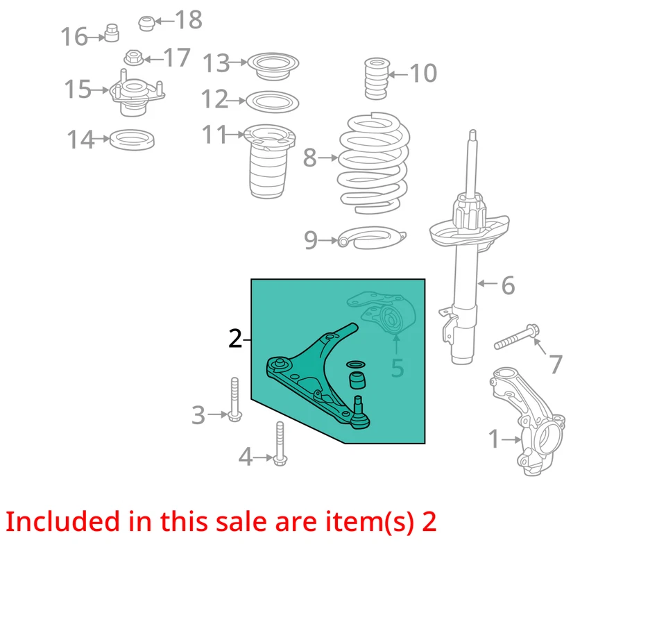 Brazo de control inferior delantero izquierdo para conductor Honda Passport 20-23 51360T6ZA10 OEM Foto 4 de 4