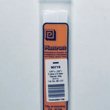 Plastruct 90719 Styrene Rectangle Strip 0.010"x 1/4"x 10" (10)