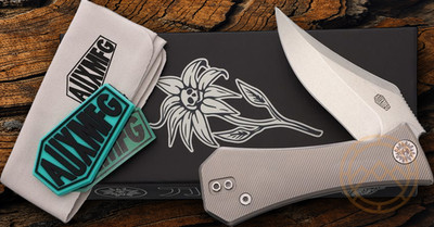 Auxiliary Manufacturing Folding Knife 2.75'' M390 Steel Blade Titanium Handle