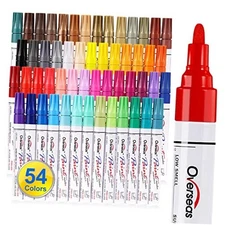  54 Colors Paint Pens, Oil Based Assorted Colors Permanent Markers - Medium 