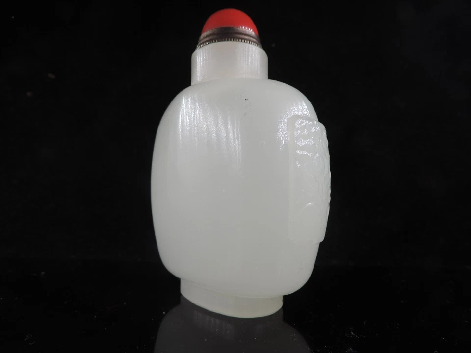 Botella de tabaco de vidrio Pekín blanca china hecha a mano rara Eximious Foto 4 de 4