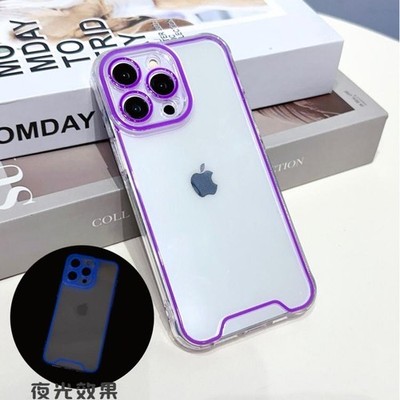 Luminous Cover Soft Armor Clear Transparent TPU Case iPhone 16 15 Pro Max 14