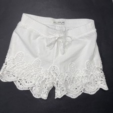Vanilla Star Girls White Lined 100 Cotton Shorts with Elastic Waist size 12
