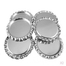200Pcs Flattened Flat 1\" Inch Chrome Liner-less
